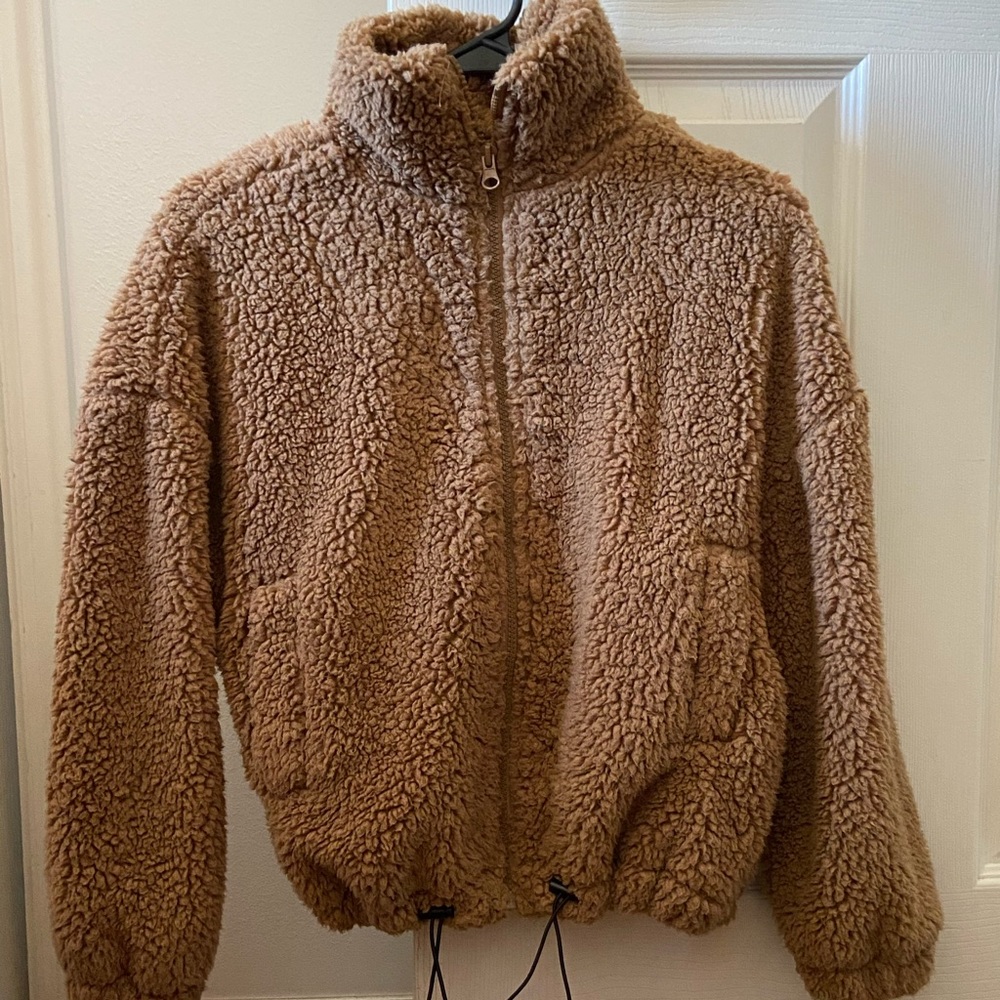 Fuzzy tan jacket